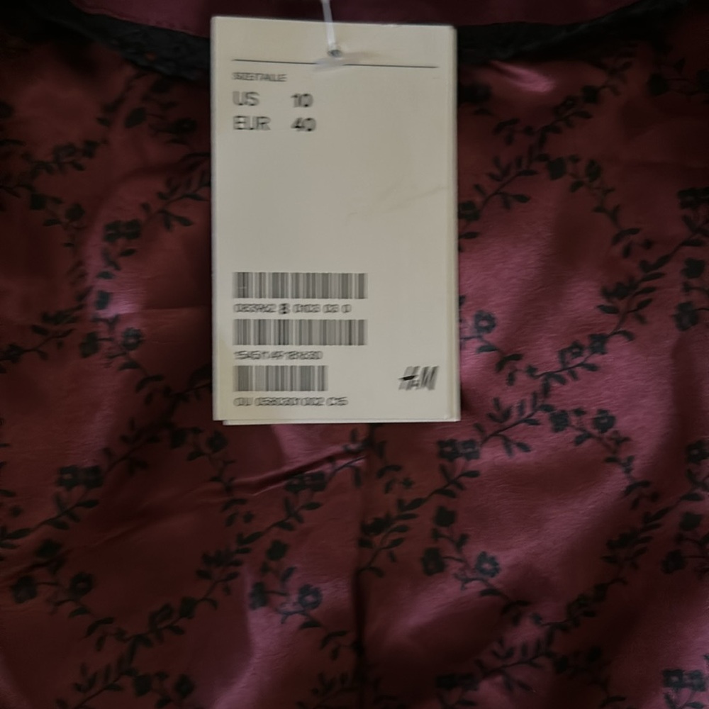 H&M Maroon and black US 10 jacket belted New - Picture 7 of 9